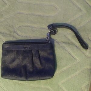 Coach Black Signature Wristlet Clutch